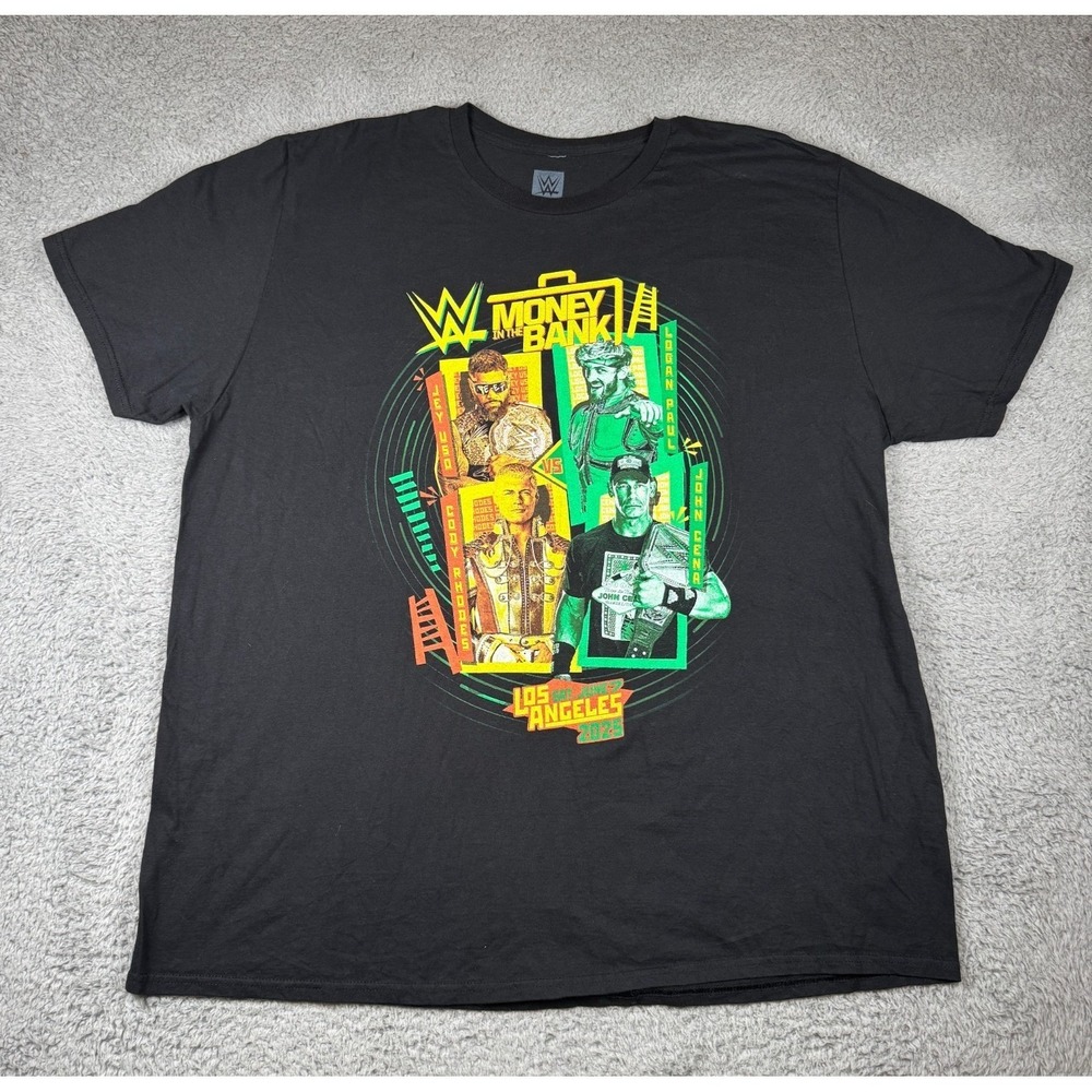 WWE John Cena Logan Paul Jey Uso Money In The Bank 2025 T Shirt I Was There 2XL